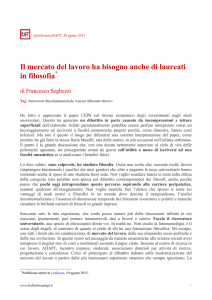 Il mercato del lavoro ha bisogno anche di laureati in filosofia