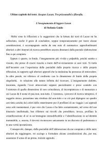 Ultimo capitolo del testo: Jacques Lacan. Tra psicoanalisi e filosofia