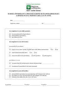scheda informativa per esecuzione di esami radiologici a donne in