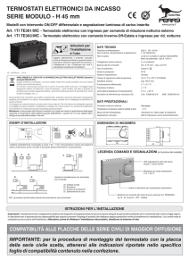 TERMOSTATI ELETTRONICI DA INCASSO SERIE MODULO