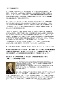 L`EVOLUZIONE TEORIA DI LAMARCK O DELLA EREDITARIETA
