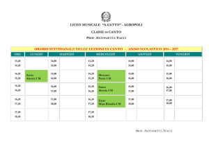 LICEO MUSICALE “A.GATTO” - AGROPOLI CLASSE DI CANTO