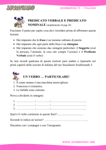 PREDICATO VERBALE E PREDICATO UN VERBO