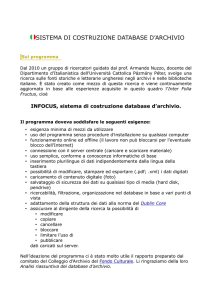 SISTEMA DI COSTRUZIONE DATABASE D`ARCHIVIO
