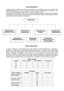 ORGANIGRAMMA PIANTA ORGANICA Pianta organica Personale