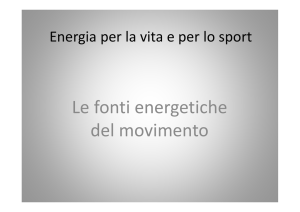 Le fonti energetiche del movimento