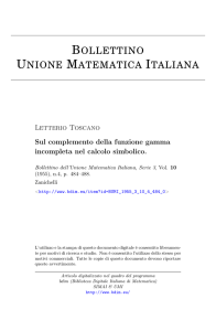 Sul complemento della funzione gamma incompleta nel calcolo