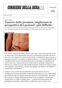 Tumore della prostata, migliorano le prospettive dei pazienti