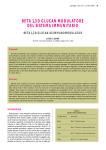 beta 1,3 d glucan modulatore del sistema immunitario