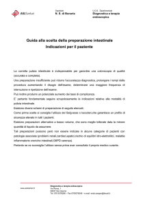 Guida alla scelta della preparazione intestinale Indicazioni per il