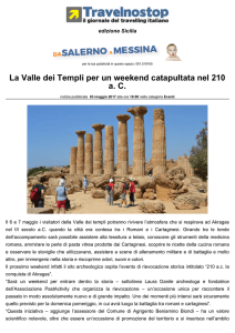 La Valle dei Templi per un weekend catapultata nel