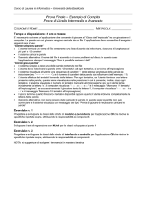 Un Esempio di Traccia per la Prova Pratica di Livello