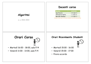 Orari Corso - Unisa Informatica