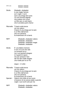 Strofa Shabadin, shabadan è una magia l`amore se ti voglio ti avrò