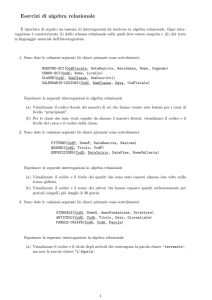 Esercizi di algebra relazionale