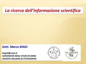 La ricerca dell`informazione scientifica