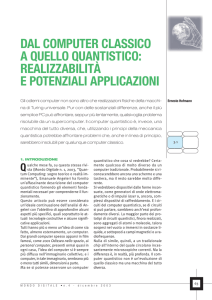 Dal computer classico a quello quantistico