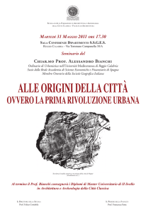 OVVERO LA PRIMA RIVOLUZIONE URBANA