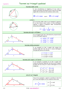 Teoremi sui triangoli: Trigonometria e formule