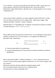 N1) Un elettrone è accelerato da una differenza di potenziale di