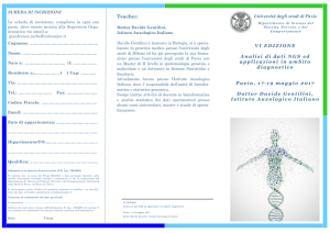 VI EDIZIONE Analisi di dati NGS ed applicazioni in ambito