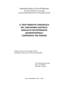 il trattamento chirurgico del carcinoma gastrico. analisi di un