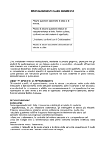 MACROARGOMENTI CLASSI QUARTE IRC Alcune questioni