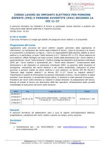 corso lavori su impianti elettrici per persone
