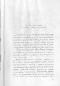 LA VICENDA DI ZARA AGLI ALBORI DELLA IV CROCIATA