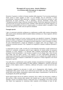 Messaggio del vescovo mons