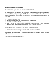 Interruzione uso servizi web Comunicazione agli utenti dei