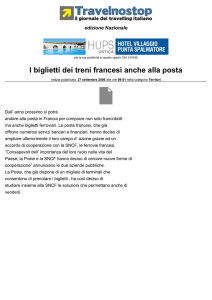 I biglietti dei treni francesi anche alla posta