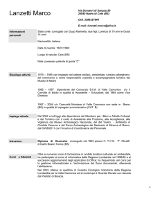 Curriculum - Riserva naturale Incisioni Rupestri di Ceto, Cimbergo e