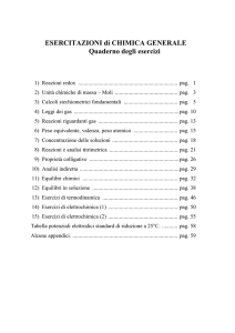 ESERCITAZIONI di CHIMICA GENERALE Quaderno degli esercizi
