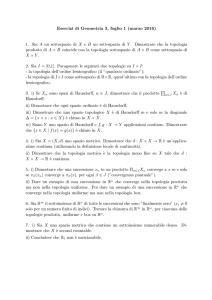 Esercizi di Geometria 3, foglio 1 (marzo 2016) 1. Sia A un
