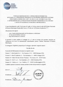 ISTITUTO NAZIONALE DI RICERCA METRO LOGICA