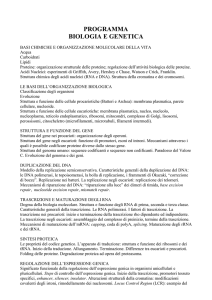 BIOLOGIA e GENETICA - Canale C - Prof. M. Ragusa