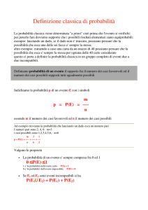 Definizione classica di probabilità - PON
