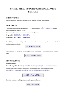 numero aureo e conservazione della parte
