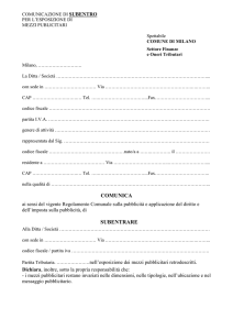 comunica subentrare