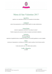 Menu di San Valentino 2017