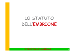 12. lo statuto dell`embrione