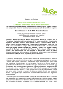 INQUIETUDINE MIGRATORIA Le radici profonde della mobilità umana