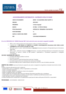 aggiornamento inf. data base