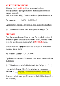 Un numero è divisibile per 2 se termina con 0 o con una cifra pari (2