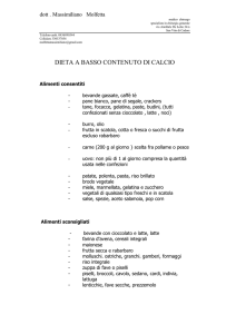 dieta a basso contenuto di calcio