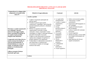 Programmazione Didattica Italiano Classe Quarta