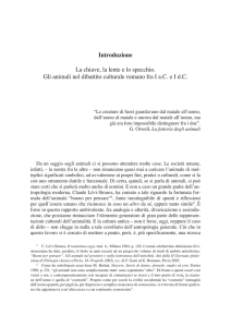 Introduzione La chiave, la lente e lo specchio. Gli animali nel