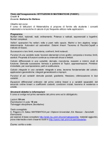 Programma - Dipartimento di Matematica