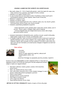 CONSIGLI ALIMENTARI PER PAZIENTE CON